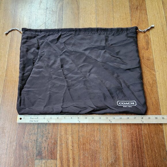 Coach Brown Silk Drawstring Dust Bag 15 x 19 - Picture 12 of 15